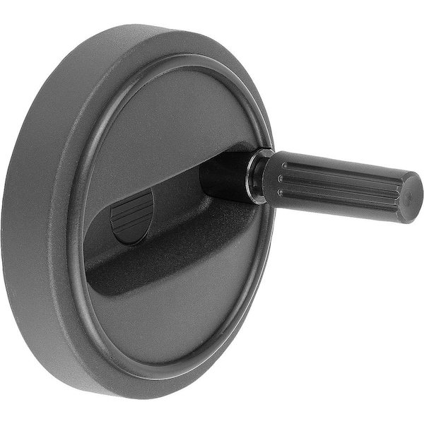 Handwheel D1=160, Reamed Hole W Slot D2=16H7, B3=5, T=18, 3, W.Transv.Bore D7=M06, Size:4, Plastic,